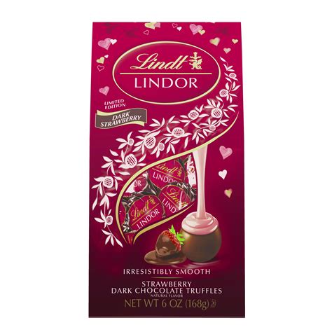 lindt lindor valentines day dark strawberry chocolate truffles