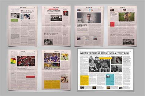 tabloid layout template  modern newspaper layouts  premium