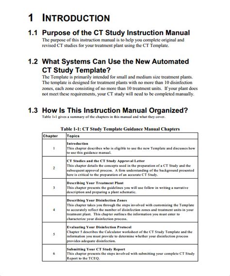 sample instruction manual templates   ms word