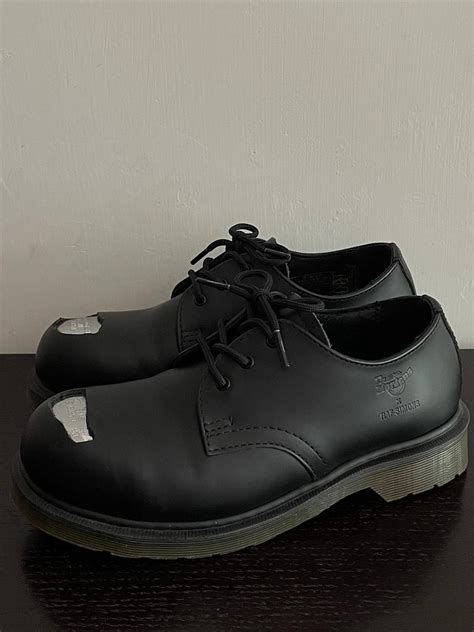 raf simons raf simons dr martens cut  steel toes leather shoes grailed