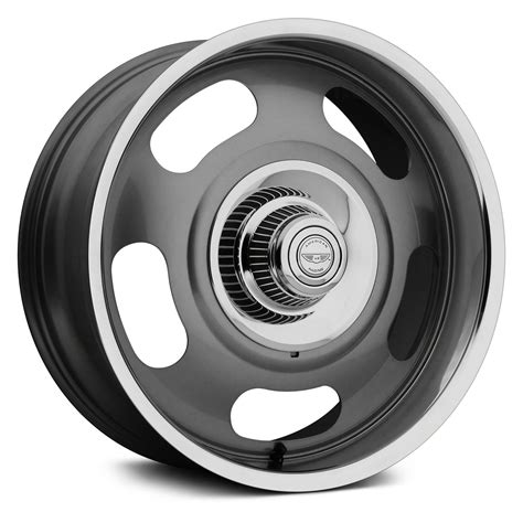 american racing vn rally pc wheels mag gray center  polished