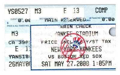 york yankees boston red sox  ticket stl ebay