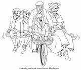 Poppins Mary Coloring Returns Pages Disney Bicycle Dribbble 2d sketch template