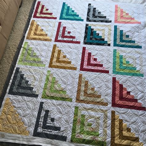 grace  peace quilting baby quilt modern log cabin
