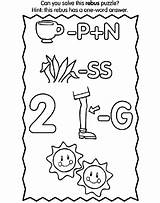 Rebus Message Puzzles Coloring Pages Kids Crayola Printable Teasers Brain Bear Print Teacher Solve Word Worksheets sketch template