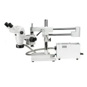 buy amscope zm bz    binocular stereo boom microscope fiber ring prime lab med
