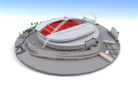 wembley stadium london 3d model obj 3ds fbx c4d