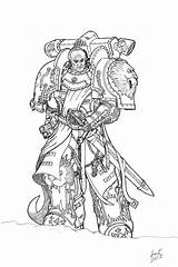 Warhammer Marine Space 40k Coloring Pages Chapter Master Deviantart Crimson Drawing Lions Drawings Blood Salamanders Fantasy Wolves Books Lion Barriers sketch template