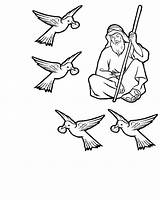 Elijah Para Ravens Fed Colorear Coloring Prophet Cuervos Los Alimentado Por Cuervo Es Niños Pages Páginas Desde Coloringsun Guardado Bible sketch template