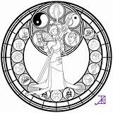Disney Coloring Pages Stained Glass Printable Book Choose Board Sheets Mandala sketch template