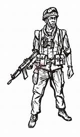 Soldier Vietnam Drawing War Getdrawings sketch template