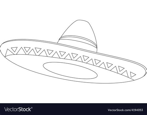 mexican hat outline drawings royalty  vector image