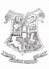 Coloring Potter Harry Pages Hogwarts Crest Popular sketch template