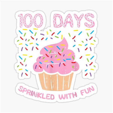days sprinkled  fun cupcake  day school gift sticker