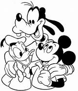 Mickey Coloring Goofy Donald Mouse Pages Tegninger Clubhouse Cartoon Malebøger Gemt Coloringkidz Fra sketch template