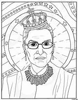 Bader Ginsburg Rbg Feminist Justice Colouring sketch template