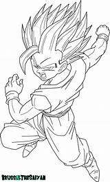 Gohan Super Saiyan Teen Lineart Brusselthesaiyan Deviantart sketch template