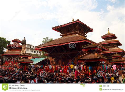 Durbar Square Of Kathmandu In The Festival Editorial Photo Image Of