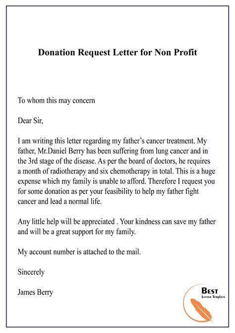 donation letter template  nonprofit organization