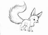 Fox Coloring Pages Cute Baby Desert Tailed Drawing Anime Long Pencil Drawings Sketch Print Animal Animals Kids Colouring Color Printable sketch template