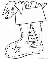 Coloring Pages Filled Stockings Gifts Christmas sketch template