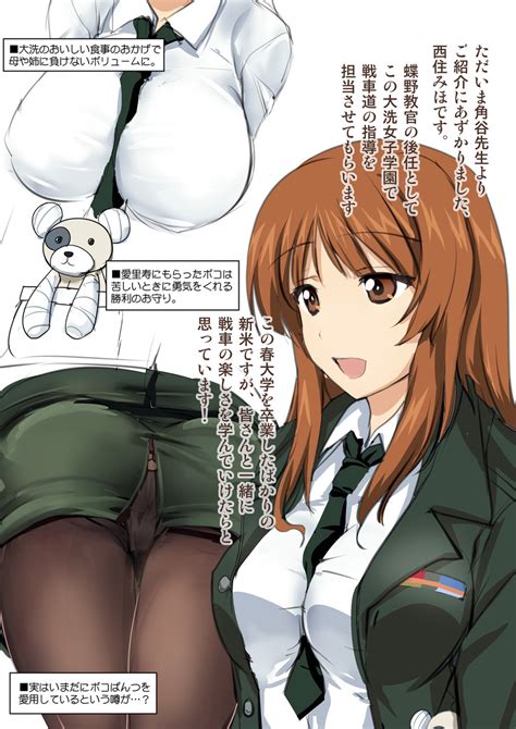 nishizumi miho and boko girls und panzer drawn by kimura