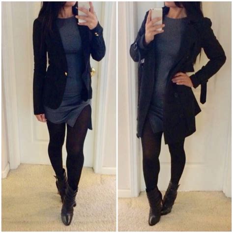 trench coat trendy dress asymmetrical grey sweater