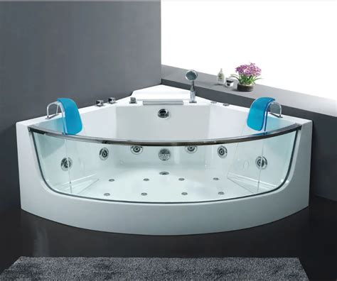 glass freestanding bathtub  jacuzzi functionwhirlpool spa bath  shipping