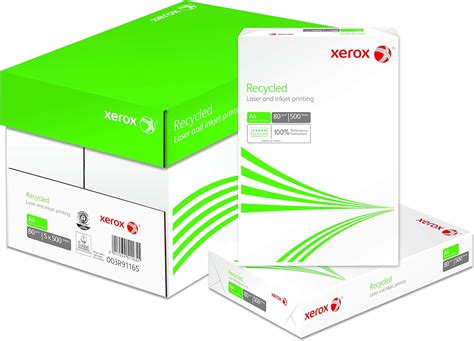 xerox recycled papier recycle blanc iso   gm  carton de    feuilles amazonfr
