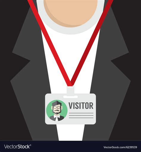 flat design visitor pass royalty  vector image