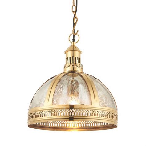 Opulent Globe Pendant Brass And Mercury Glass Large Lightbox
