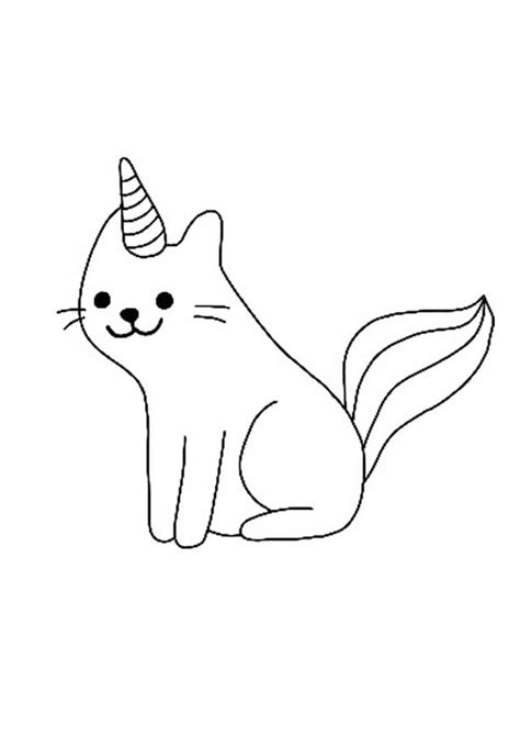 unicorn cat coloring pages  print