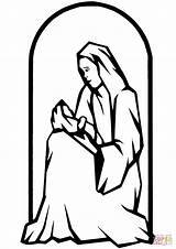 Coloring Glass Stained Nativity Pages Printable Mary Jesus Mother Drawing Supercoloring Categories sketch template