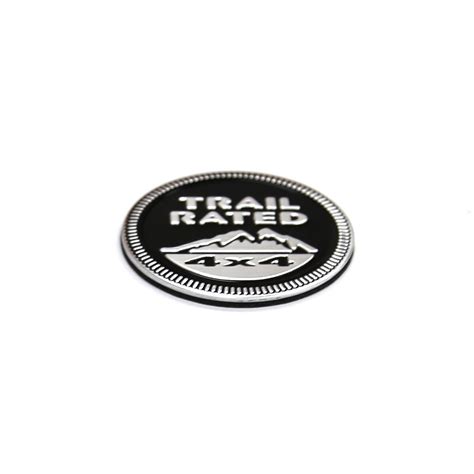 2x Black Jeep Trail Rated 4x4 Emblem Wrangler Decal Badge Custom Logo New