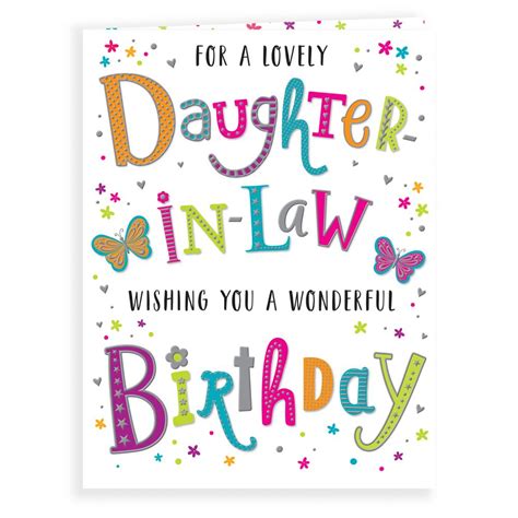 cards direct birthday card daughter  law colourful text