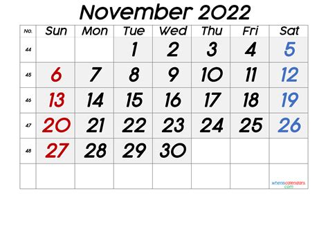 printable november  calendar premium
