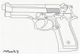 Drawing Pistol Outline M9 Getdrawings sketch template