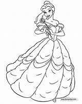 Belle Coloring Pages Disney Princess Disneyclips Beast Beauty Rose Holding Colouring Printable Kids Pdf Gif Funstuff sketch template
