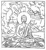 Buddha Meditating Buddhist Bodhi Buddhism Sheets Buddhismo Adult sketch template