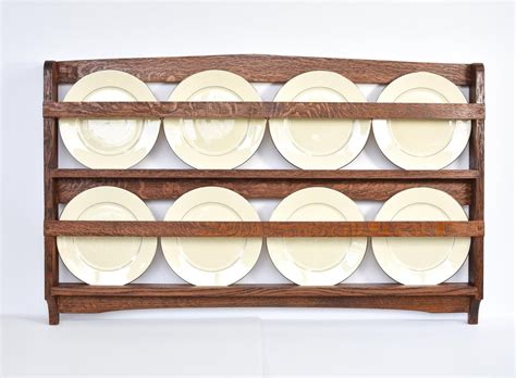 handmade craftsman style plate rack wall mounted display arts crafts