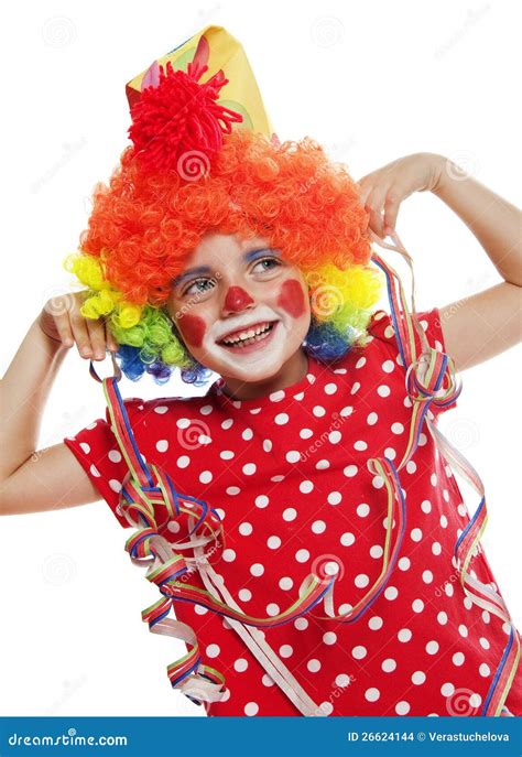 girl  clown costume stock images image