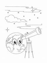 Telescope Coloring Pages Printable Kids sketch template