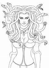 Medusa Mythology Goddesses Colorings sketch template