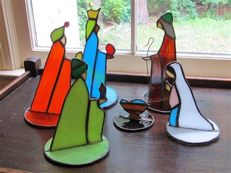 Christmas In July Stained Glass Nativity Scene Handcrafted