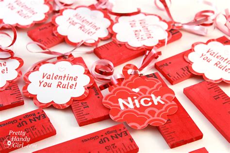 glitter cut  valentine  tags pretty handy girl