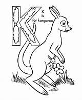 Kangaroo Abc Alphabet Sheets Animals Coloring Pages Printable Kids Simple Print sketch template