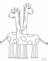 Giraffes Sheets Getdrawings Rainbow sketch template