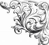 Corner Scrolls Scroll Ornament Baroque Victorian Designs Clipart Graphics Filigree Frame Fairy Clip Vintage Pattern Drawing Thegraphicsfairy Flourish Ornaments Embroidery sketch template