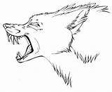 Draw Growling Wolves Lineart Mutant Snarling Demonic Paintingvalley Realistic sketch template