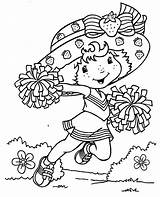 Coloring Strawberry Shortcake Pages Cheerleader Want Perform Stunt Great Color sketch template